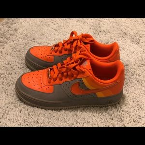 Nike Air Force Ones- gray and orange